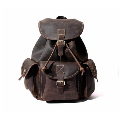 Start2Finish The Asmund genuine leather backpack with adjustable straps and spacious main compartment, stylish accessory for daily use.
