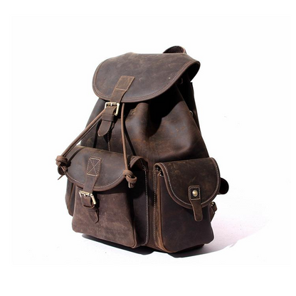 Genuine leather Asmund Backpack by Start2Finish, stylish rucksack with adjustable straps and spacious main compartment.