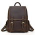 Start2Finish Freja Leather Backpack, handcrafted accessories bag with adjustable straps and front pocket, natural leather finish.