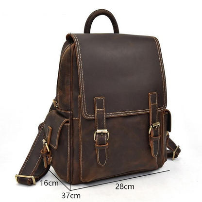 Start2Finish Freja Leather Backpack, handcrafted accessories with adjustable straps and polished leather finish.