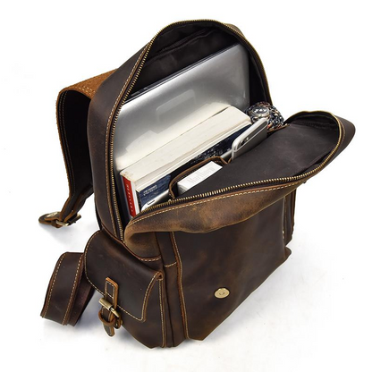 Handcrafted leather Freja Backpack by Start2Finish, featuring a stylish accessory design with adjustable straps and spacious interior.