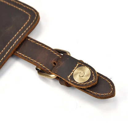 Handcrafted leather Freja Backpack from Start2Finish showing its stylish design and durable leather straps.