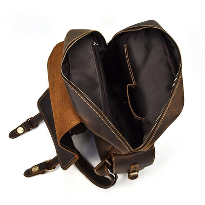 Start2Finish Freja Backpack, handcrafted leather accessory with adjustable straps and spacious main compartment.