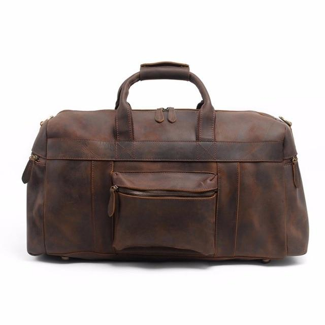 Handcrafted leather duffle bag from Start2Finish&