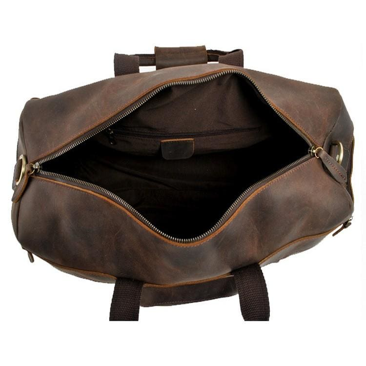 Start2Finish Asta Weekender handcrafted leather duffle bag with sturdy handles and spacious interior, perfect for travel accessories.