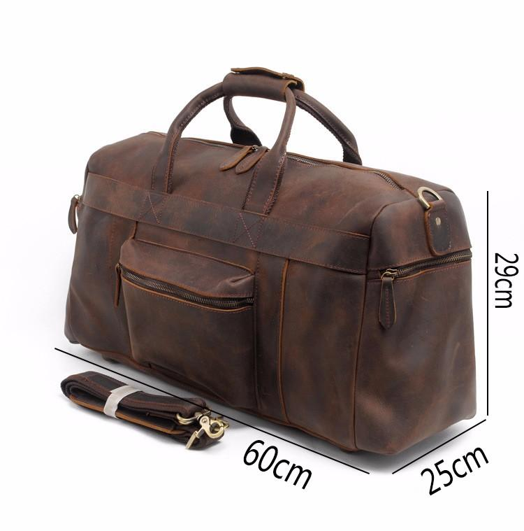 Start2Finish Asta Weekender handcrafted leather duffle bag with sturdy handles and spacious interior, perfect for travel accessories.