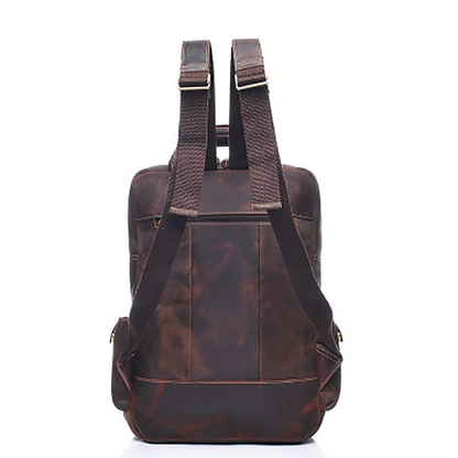 Handmade genuine leather Shelby Backpack by Start2Finish featuring a classic design and sturdy straps for everyday use.