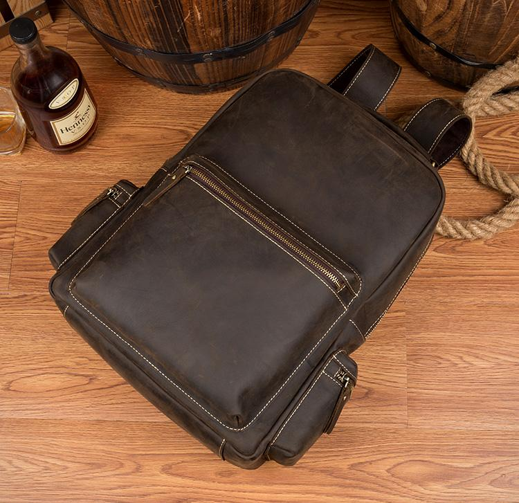 Start2Finish The Langley vintage leather backpack with adjustable straps and multiple compartments, showcasing classic accessory style.