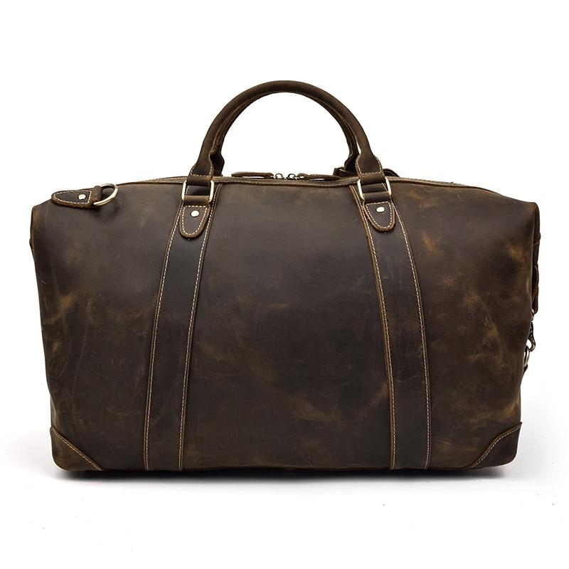 Start2Finish Eira Duffle Bag, vintage leather weekender with sturdy handles and spacious main compartment, accessory for travel and weekend trips.