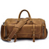 Handmade leather duffle bag from Start2Finish, The Bard Weekender, with sturdy leather handles and spacious interior for travel accessories.