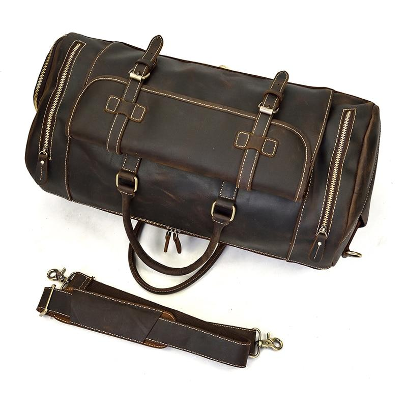 Handmade leather duffle bag from Start2Finish&
