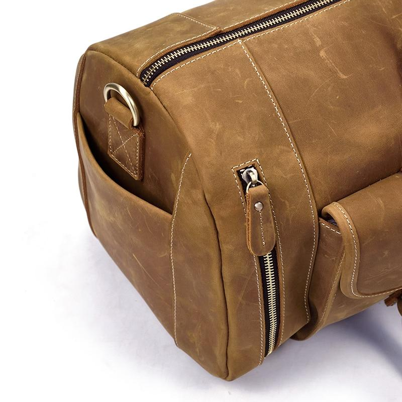 Handmade leather duffle bag from Start2Finish&