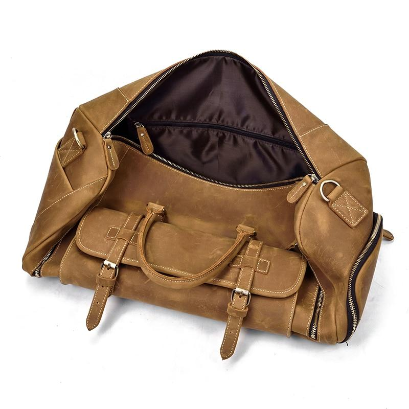 Handmade leather duffle bag from The Bard Weekender collection, stylish accessories by Start2Finish.