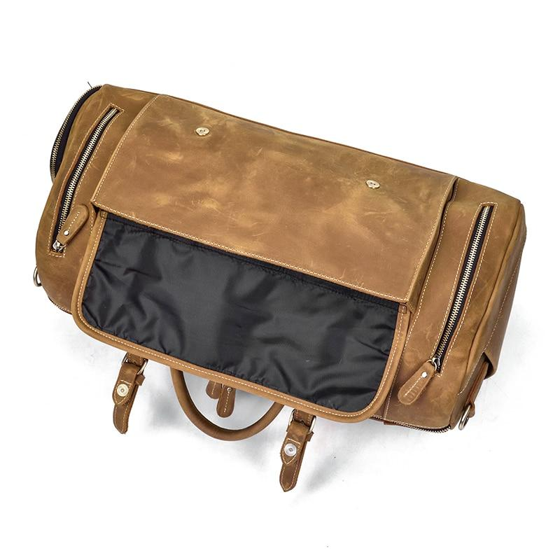 Handmade leather duffle bag from The Bard Weekender collection by Start2Finish, featuring sturdy handles and spacious interior.