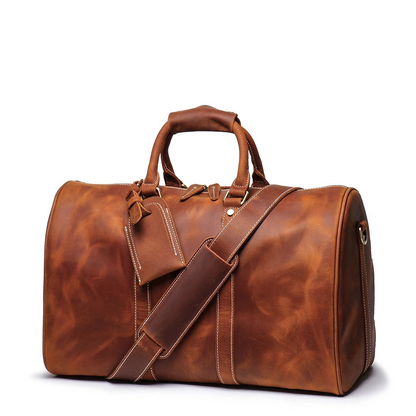Start2Finish Brandt Weekender small leather duffle bag with durable handles and compact design for travel accessories.