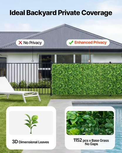 Start2Finish VEVOR artificial boxwood plant wall panel, 40x120 inches, green faux grass screen for outdoor or indoor privacy fencing.