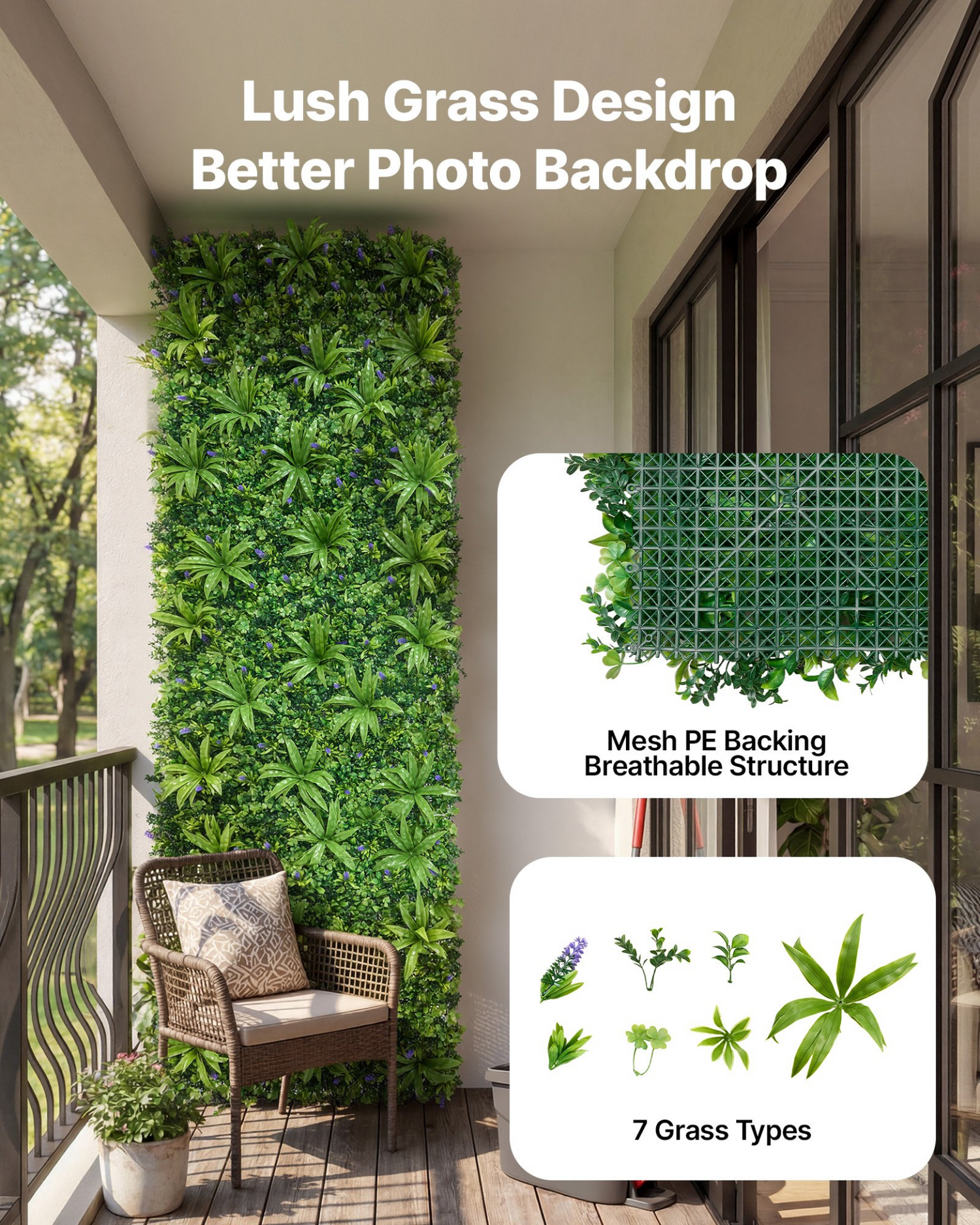 Start2Finish VEVOR artificial boxwood plant wall panel, 40x120 inches, green faux grass screen for outdoor or indoor garden privacy.