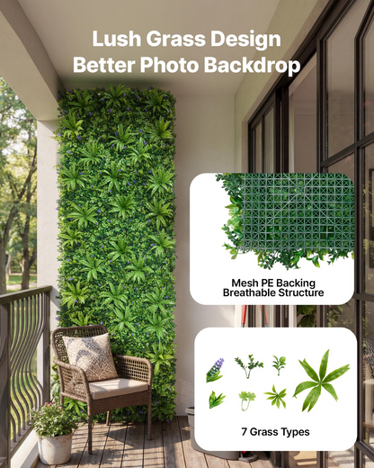 Start2Finish VEVOR artificial boxwood plant wall panel, 40x120 inches, green faux grass screen for outdoor or indoor garden privacy.