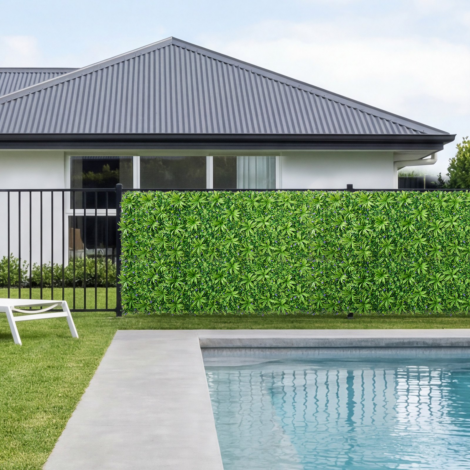 Start2Finish VEVOR artificial plant wall panel, 40 x 120 inches with lush green boxwood foliage for outdoor or indoor privacy fencing.