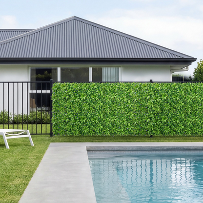 Start2Finish VEVOR artificial plant wall panel, 40 x 120 inches with lush green boxwood foliage for outdoor or indoor privacy fencing.