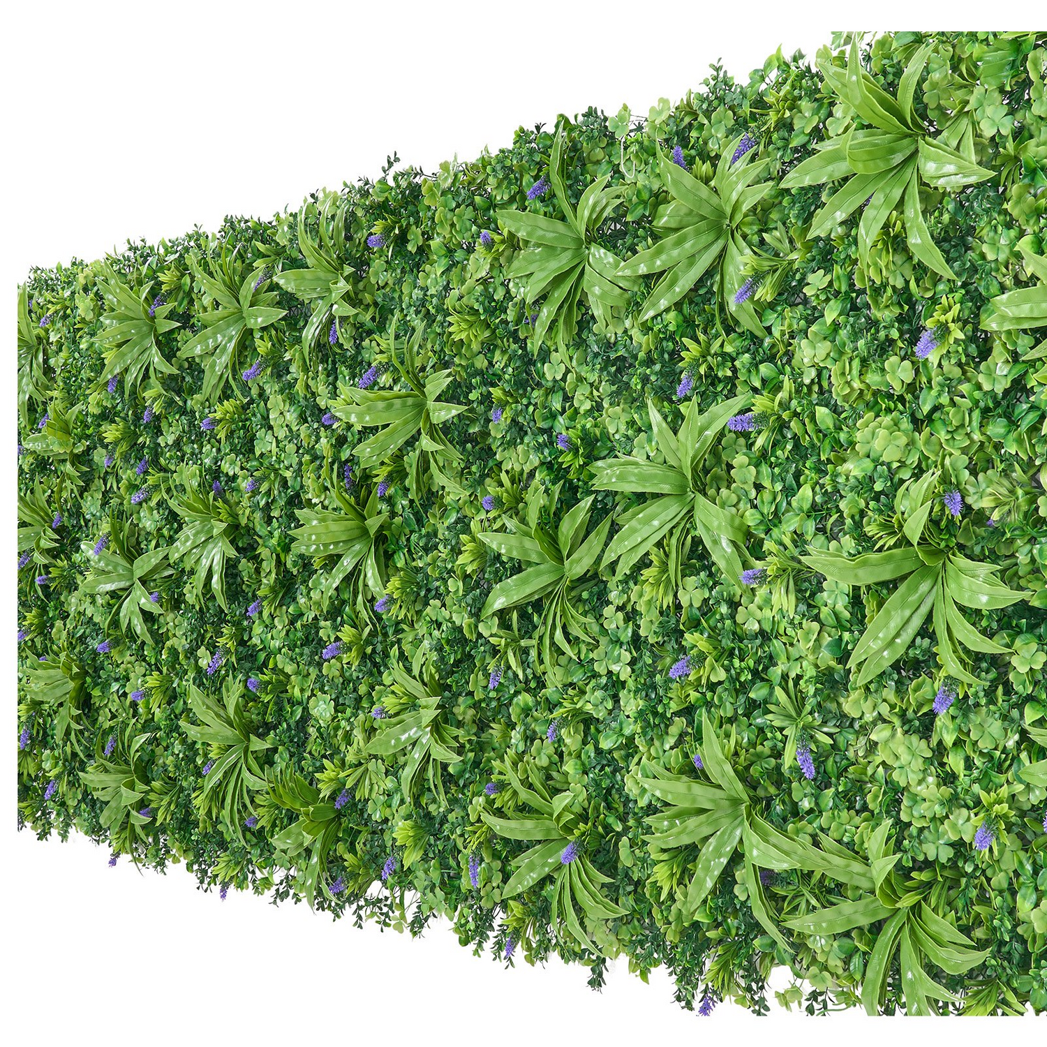 Artificial plant wall by Start2Finish, 40x120 inches with faux boxwood panels for garden, privacy fence, or wedding backdrop.