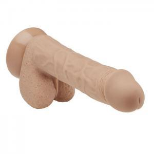 Start2Finish Cloud 9 Platinum silicone 7-inch brown dong with bonus rings, realistic adult pleasure product for intimate use.