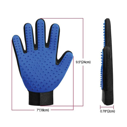 Ozdingo 2-in-1 pet deshedding and massage glove for dogs and cats, showing the right hand mitt with hair removal and grooming features.
