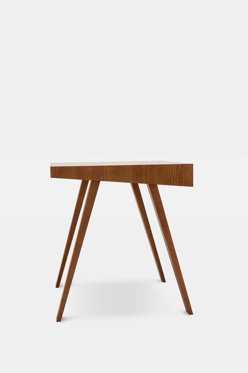 Brown Aquamarine Poppy 4.9 desk with sleek wooden surface and modern design, ideal for home or office workspace.