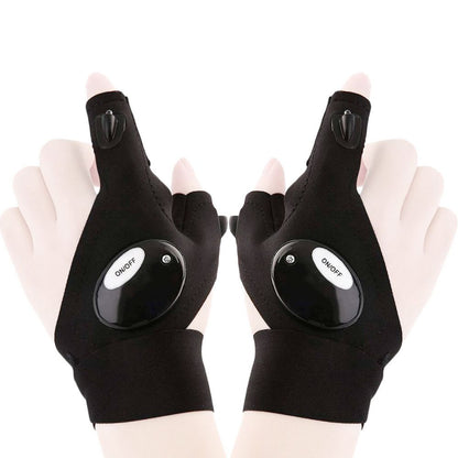Yellow Pandora LED flashlight gloves, versatile gift set with illuminated gloves for hands-free lighting and outdoor activities.