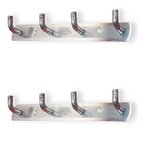Steel Cloth Hanger 4 Point Khunti L Type by Burgundy Alder, sturdy metal hanger with four-point design for household use.