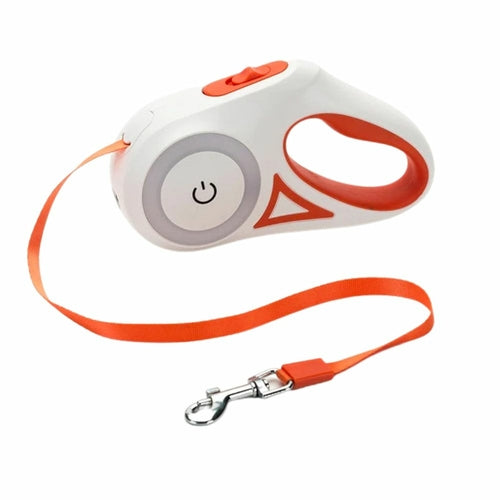 Yellow Pandora automatic retractable dog leash with handle and leash extension, designed for safe walking and control.