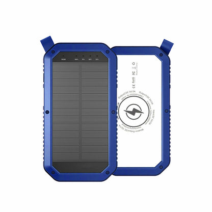 Salmon Lucky Sun Chaser Mini solar-powered wireless phone charger with 10,000mAh capacity, compact tech accessory displayed on a table.