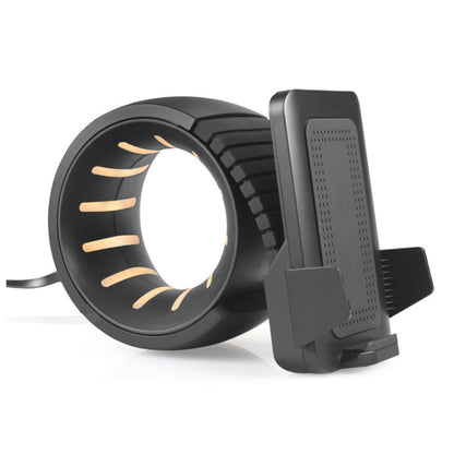 Salmon Lucky Wheel Of Power mobile wireless charger with sleek circular design and wireless charging pad for smartphones.