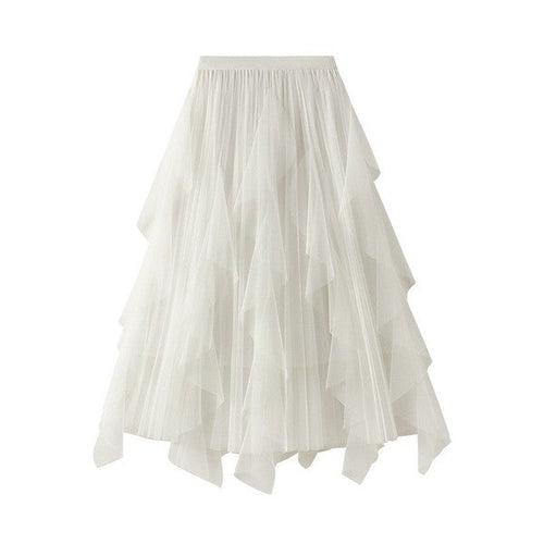 Jade Icarus pleated chiffon midi skirt in soft pastel with flowing fabric and elegant pleats, perfect for stylish everyday wear.