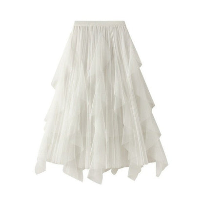Jade Icarus pleated chiffon midi skirt in soft pastel with flowing fabric and elegant pleats, perfect for stylish everyday wear.