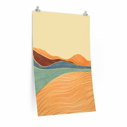 Yellow Pandora Toscana Landscape Premium Matte vertical poster, showcasing a scenic view of rolling hills and lush greenery for home decor.