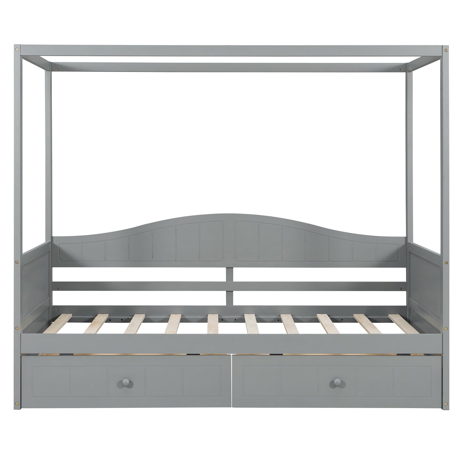 Sangria Beech twin size canopy day bed with frame, canopy, and two storage drawers, ideal for bedroom furniture.