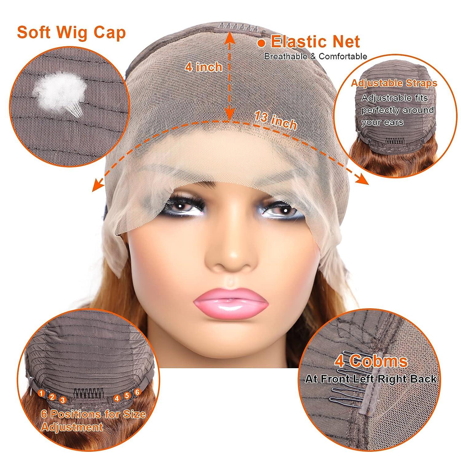 Pear Daisy P4 27 13x4 lace front wig with human hair body wave style and natural density, displayed on a clean background.