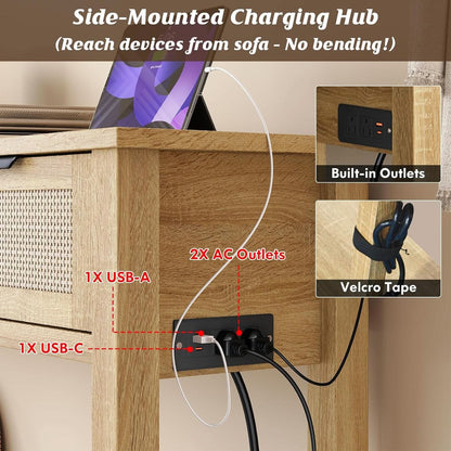 Entryway Console Table Integrated Multiport Charging 47 Inch