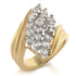Turquoise Tiger gold and rhodium brass ring with AAA grade clear CZ gemstone, elegant jewelry design.