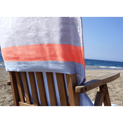 Neon mint and lime 2-in-1 hammam towel and bag made from recycled cotton, by Copper Amymone.