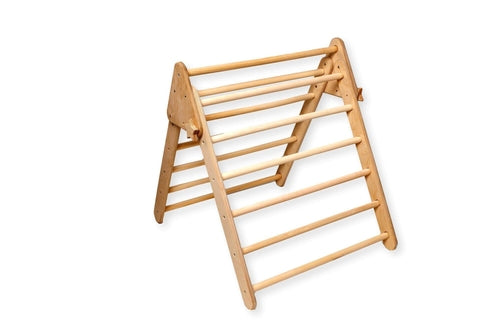 Red Oceanus Montessori Triangle Climber Set with three foldable sizes, designed for safe indoor children&