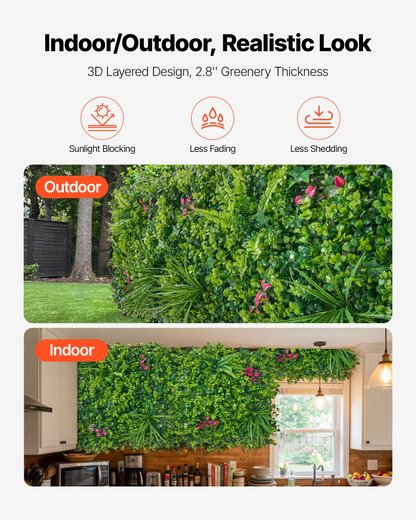 Artificial boxwood plant wall panels by Start2Finish, 20x20 inch green greenery backdrop for indoor or outdoor privacy fencing.