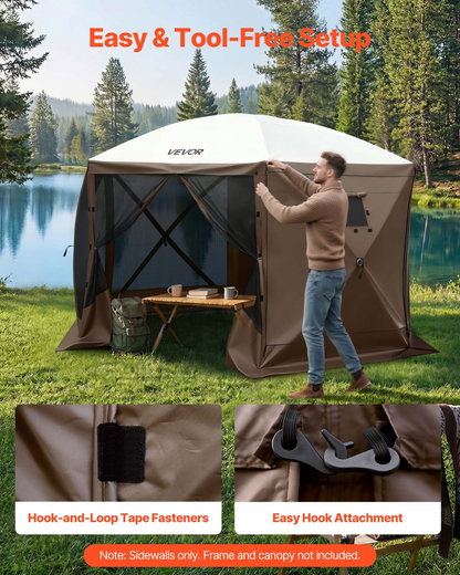 Start2Finish VEVOR canopy sidewalls, brown waterproof tent walls with one-sided window, for outdoor event tents and vendor booths