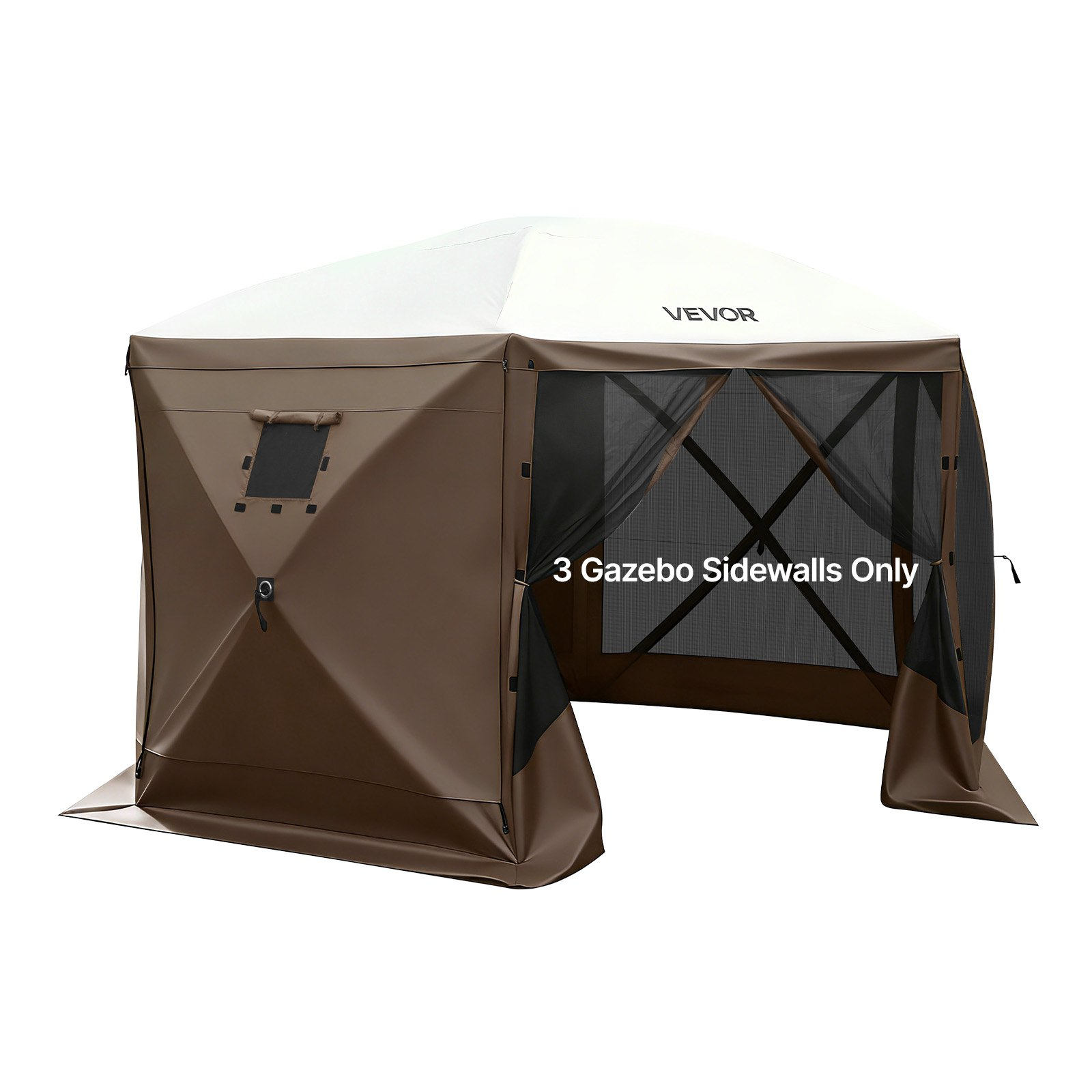 Start2Finish VEVOR canopy sidewalls, 5.67 x 4.85 ft, waterproof brown tent walls with window, for outdoor event and vendor booths
