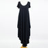 Yellow Hera side slit short sleeve casual maxi dress laid flat, showing its flowing fabric and relaxed fit.