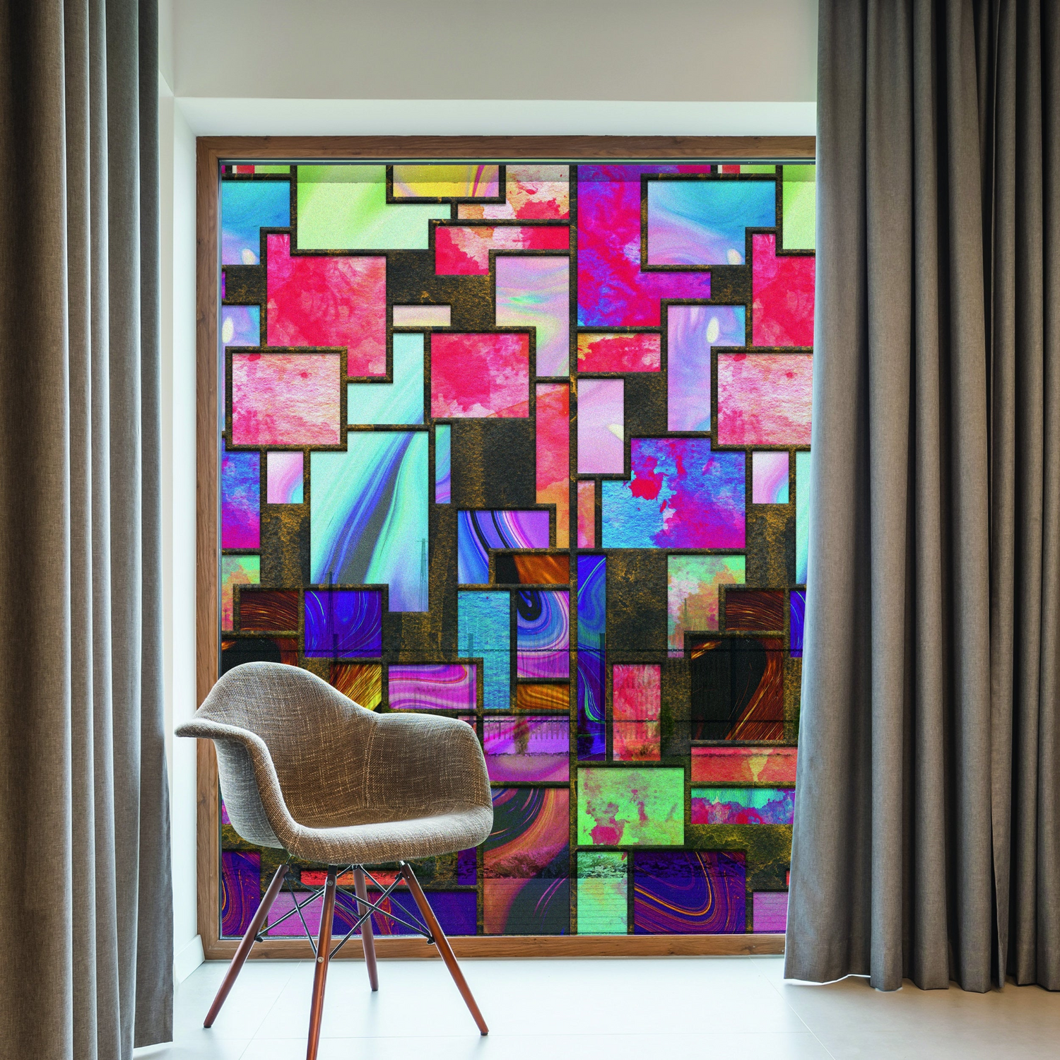 Start2Finish frosted etched glass film for windows, decorative self-adhesive vinyl sticker for privacy and door covering.
