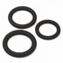 Start2Finish Cloud 9 Pro Sensual Silicone Cock Ring 3 Pack in black, showing three smooth, stretchy adult silicone rings.