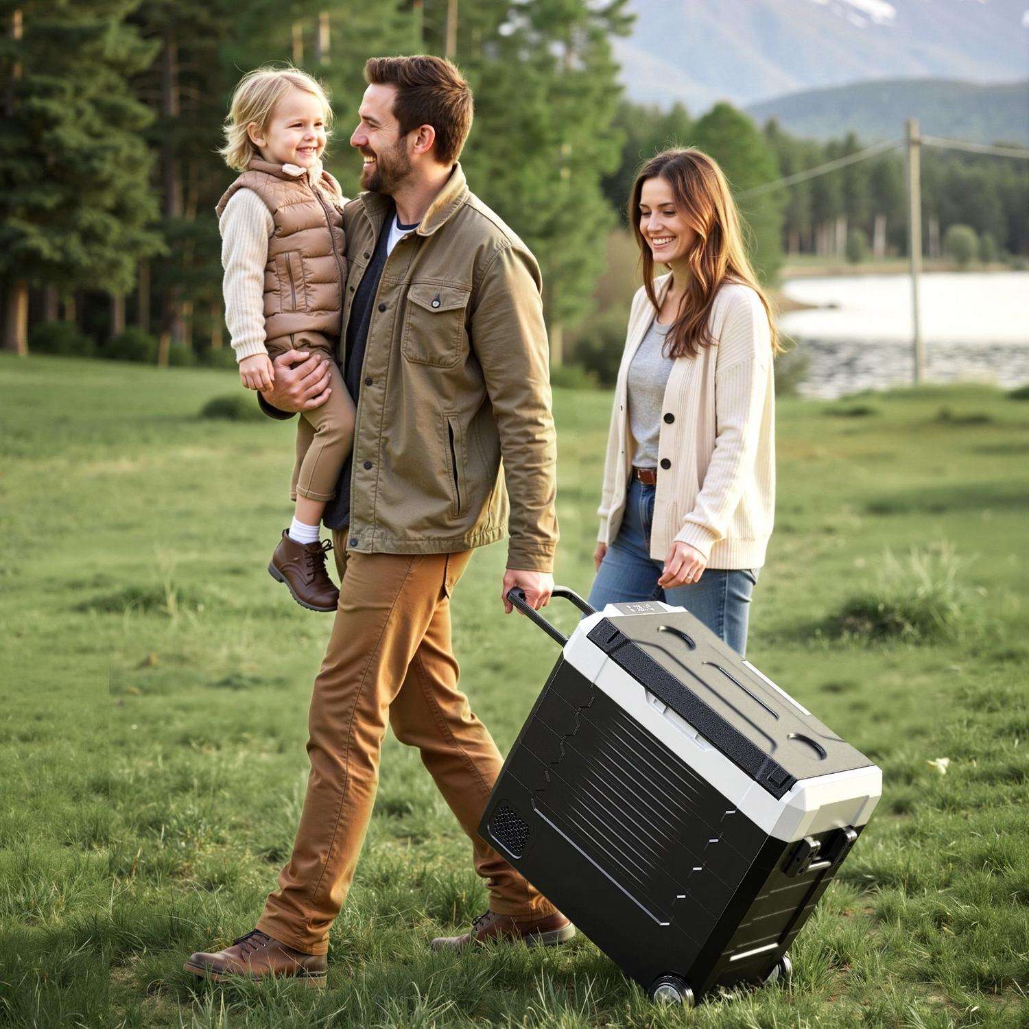 Start2Finish VEVOR 58 QT car refrigerator with dual zones, wheels, APP control, compressor cooling for RVs, trucks, boats, camping