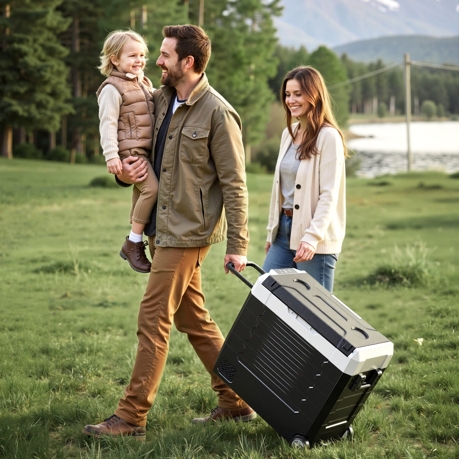 Start2Finish VEVOR 58 QT car refrigerator with dual zones, wheels, APP control, compressor cooling for RVs, trucks, boats, camping